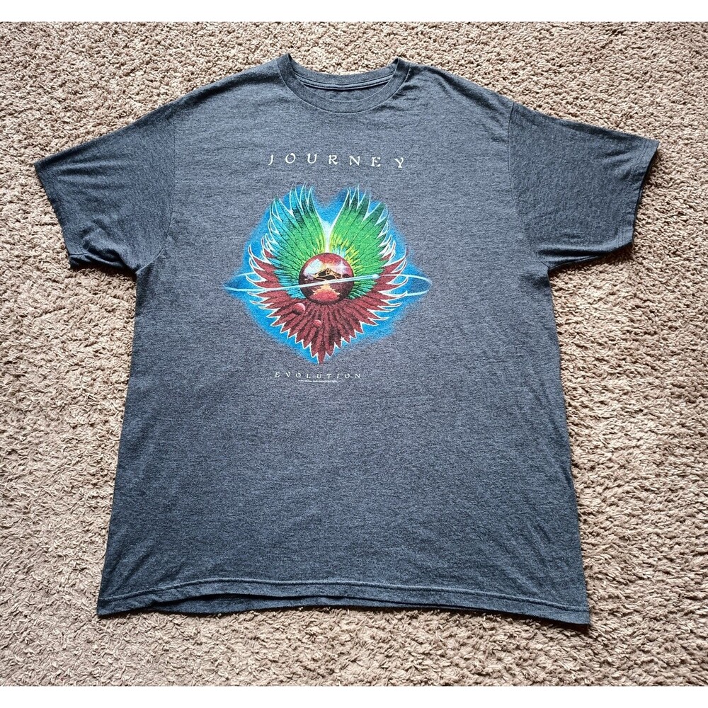 Journey T-Shirt Men's Size Large Graphic Print Gray Shirt